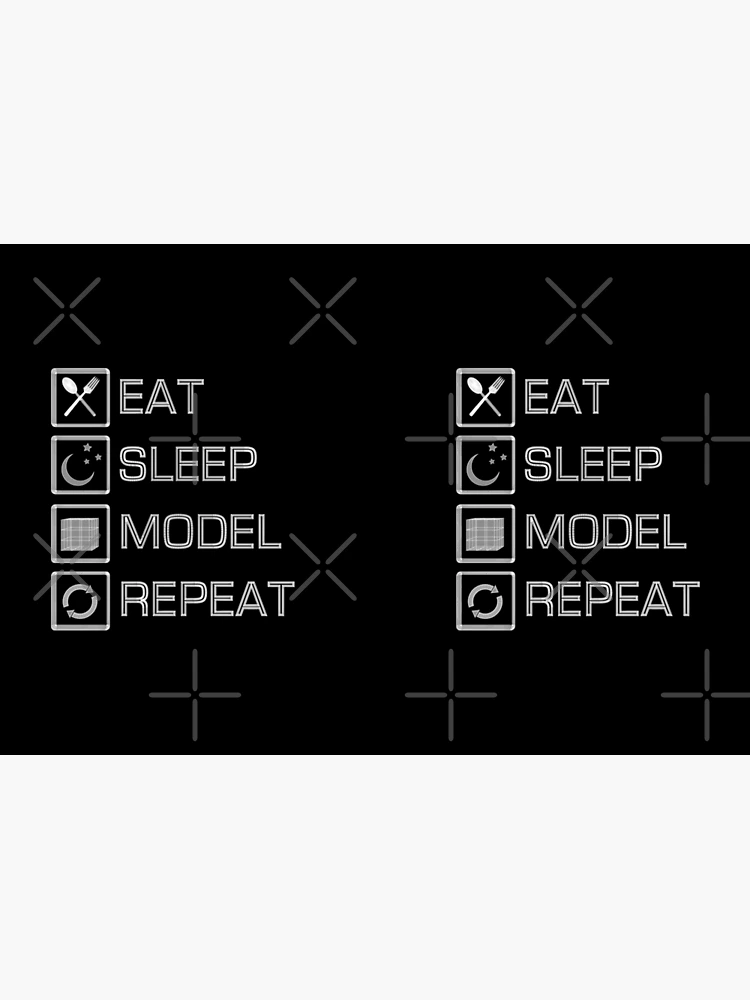 Thumbnail 3 of 3, Journal, Eat Sleep Model Repeat designed and sold by CCCDesign.