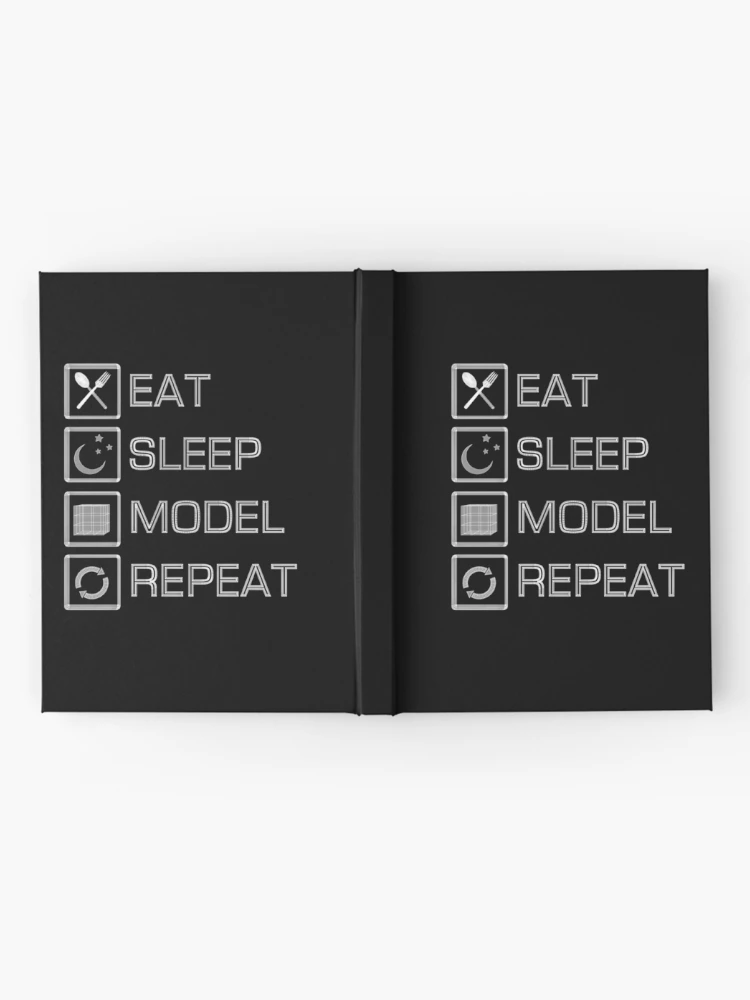 Thumbnail 2 of 3, Journal, Eat Sleep Model Repeat designed and sold by CCCDesign.