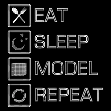 Artwork thumbnail, Eat Sleep Model Repeat by CCCDesign
