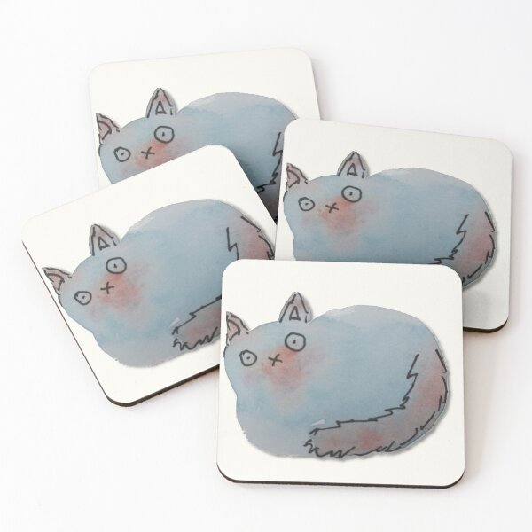 Item preview, Cute watercolor quirky crazy white cat designed and sold by RosalieReeves.