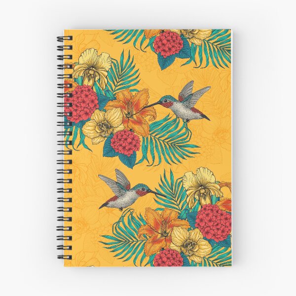 Item preview, Hummingbirds and tropical bouquet in yellow designed and sold by Katerina Mitkova Kirilova.