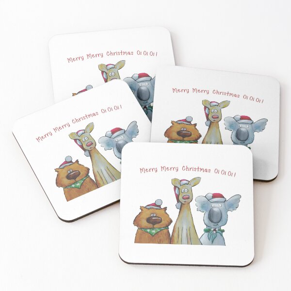 Item preview, Aussie Bush Characters Wish You a Merry Christmas designed and sold by ArtbyNETTY.