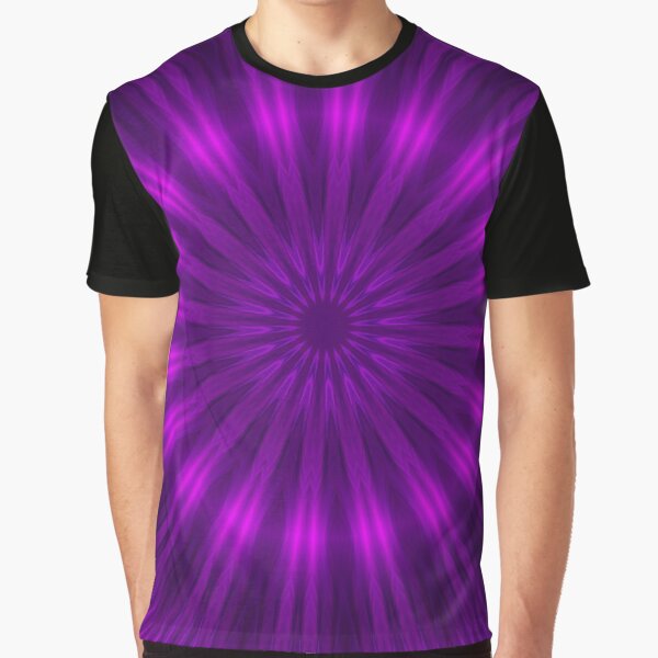 Neon circle kaleidoscopic pattern in purple tones . Futuristic mandala. Graphic T-Shirt