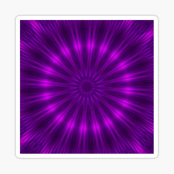 Neon circle kaleidoscopic pattern in purple tones . Futuristic mandala. Sticker