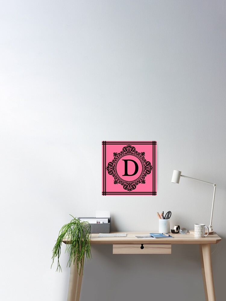 Hot Pink and Black Monogram M Throw Pillow for Sale by Greenbaby