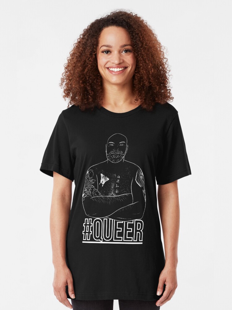 Alternate view of QUEER - WHITE LINES Slim Fit T-Shirt