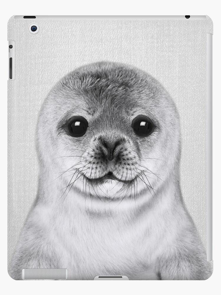 Coque Et Skin Adhesive Ipad Bebe Phoque Noir Et Blanc Par Galdesign Redbubble