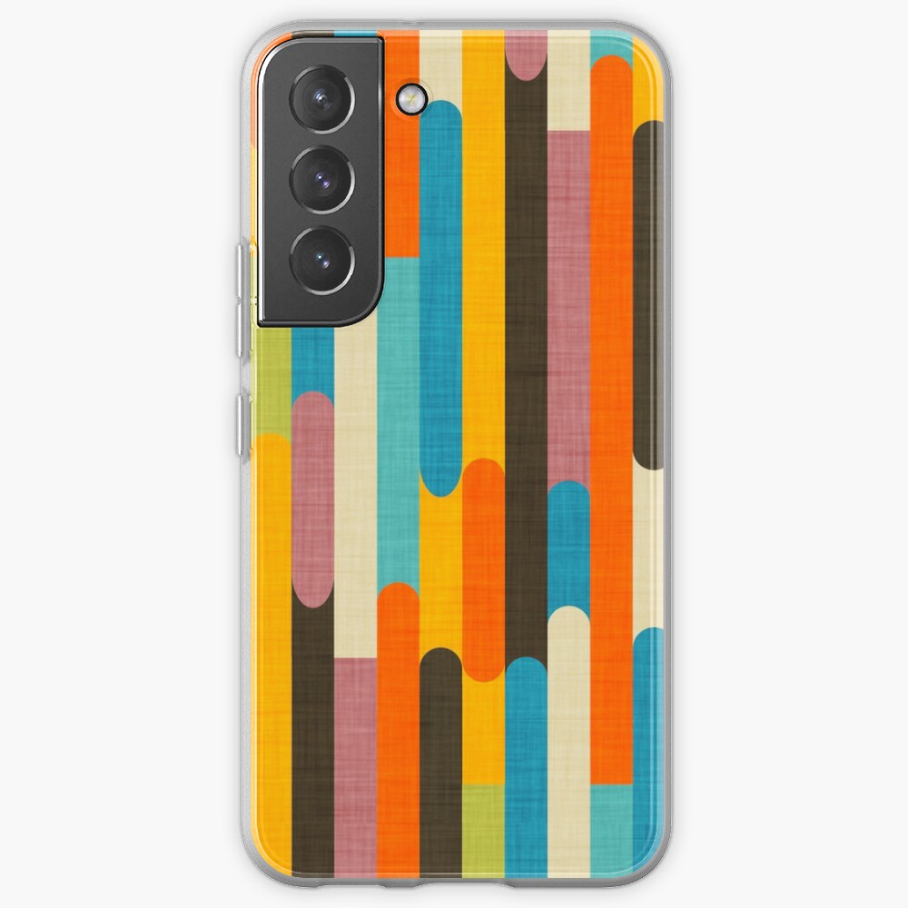 Retro Color Block Popsicle Sticks Orange Samsung Galaxy Phone Case
