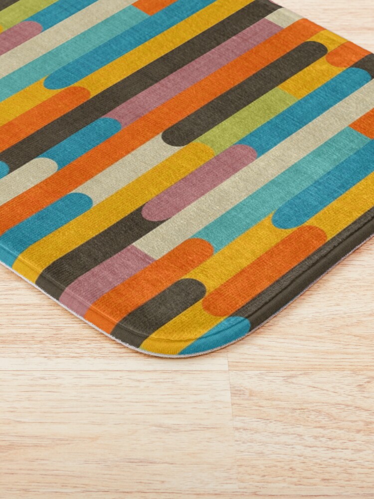 Alternate view of Retro Color Block Popsicle Sticks Orange Bath Mat