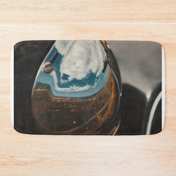 Item preview, Vintage helmet and old motorbike under blue sky in Apulia region designed and sold by Spallutos.