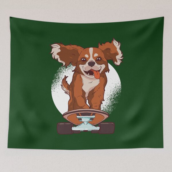 Item preview, skating dog, skateboard, cavalier designed and sold by DerSenat.