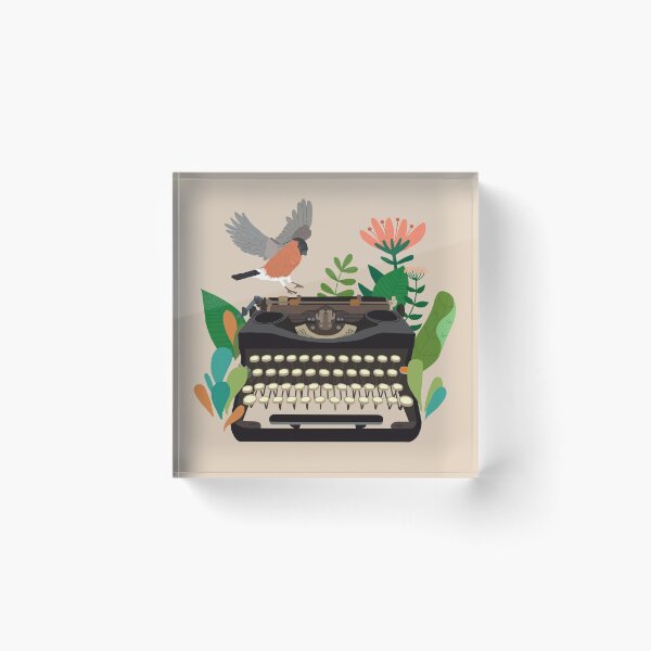 The bird and the typewriter Acrylic Block