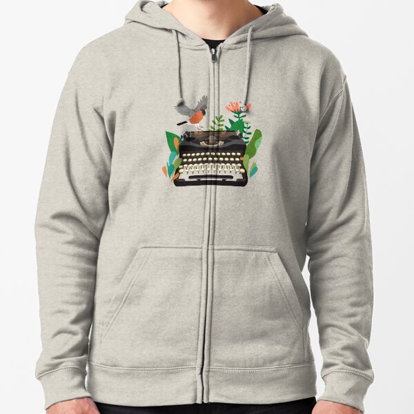The bird and the typewriter Zipped Hoodie