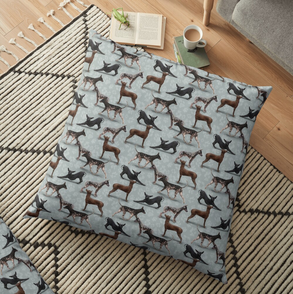 The Peruvian Hairless Dog Floor Pillow
