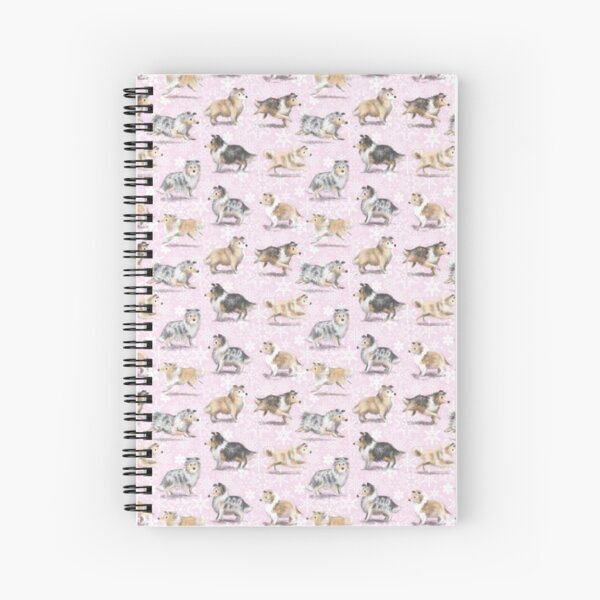 The Christmas Rough Collie (Pink) Spiral Notebook