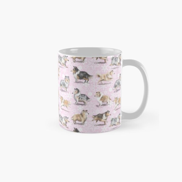 The Christmas Rough Collie (Pink) Classic Mug