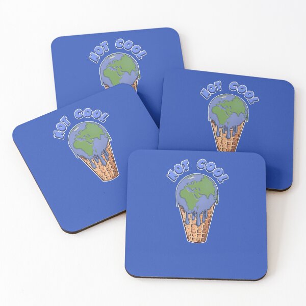 Item preview, NOT COOL- Melting Earth Ice Cream Cone designed and sold by Merch-Tees.