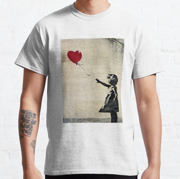 La chica de Banksy con un globo rojo III Camiseta clásica