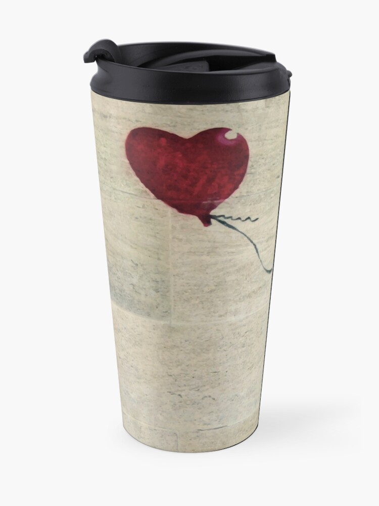 Alternate view of Banksy's Girl with a Red Balloon III Travel Mug