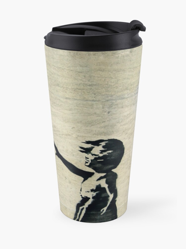 Alternate view of Banksy's Girl with a Red Balloon III Travel Mug