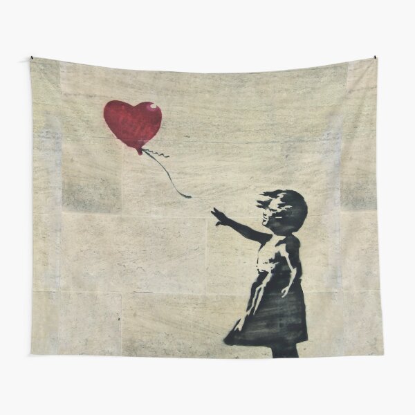 Banksy's Girl with a Red Balloon III Tapestry