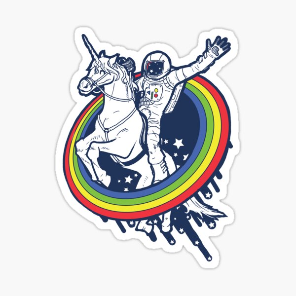 Space Unicorn Stickers Redbubble - roblox code space unicorn