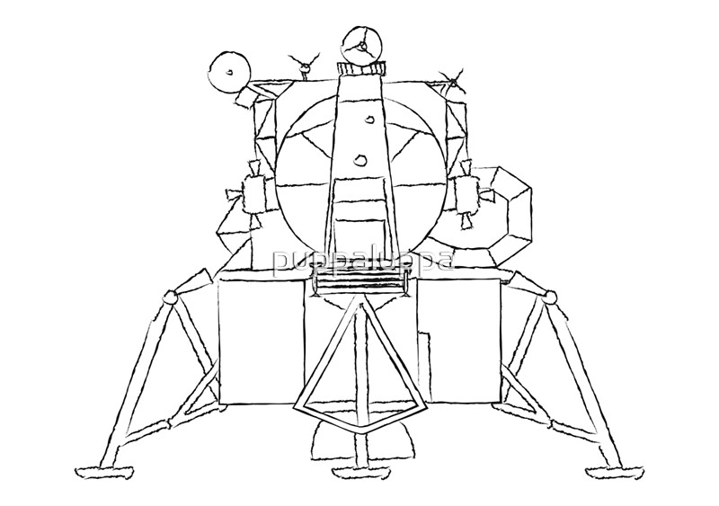 "Lunar module sketch" by puppaluppa Redbubble