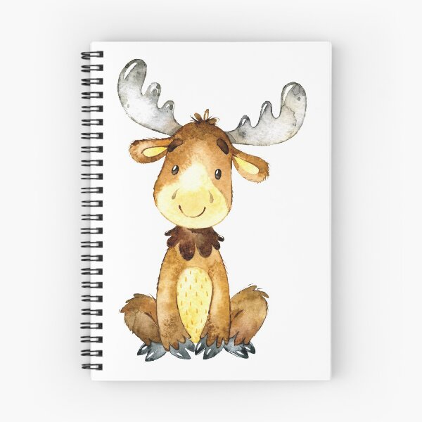 Artikelvorschau, Kleiner Elch sagt Hallo und willkommenes Aquarell entworfen und verkauft von Latch Farm Studios.