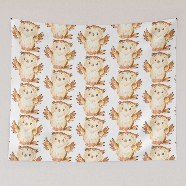 Item preview, Little owl says hello and welcome watercolour designed and sold by Latch Farm  Studios.