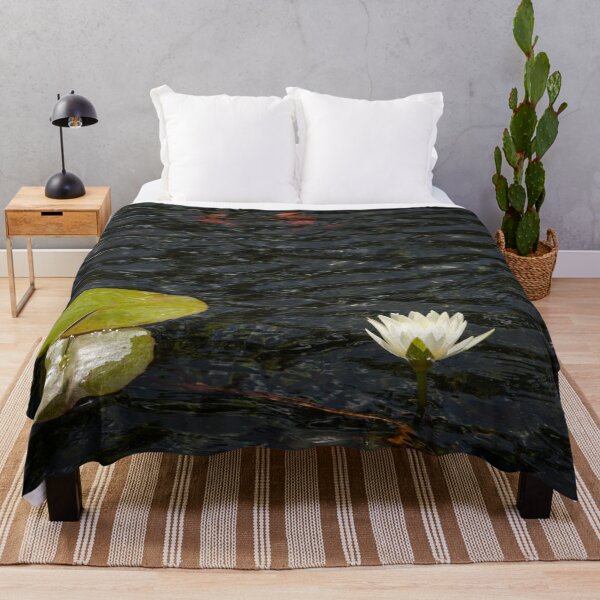 Item preview, Low Key Enigma - White Waterlily Emerging from Silky Depths designed and sold by Georgia Mizuleva.