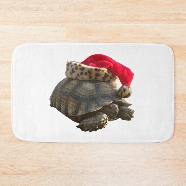 Item preview, Sulcata Tortoise with Santa Hat designed and sold by misimichu.