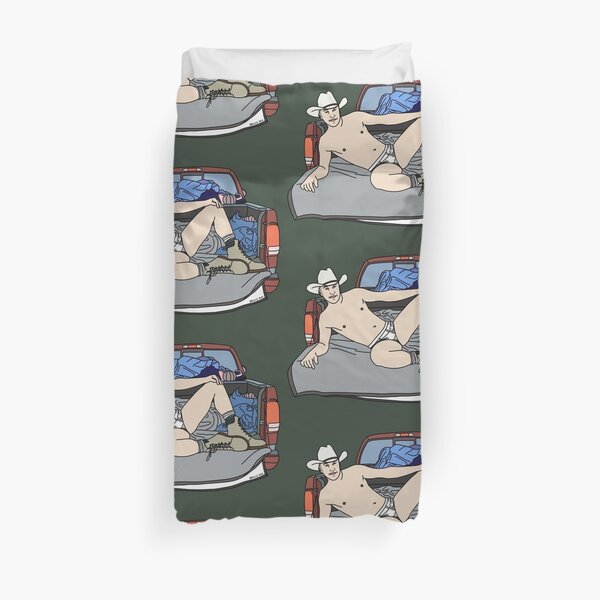 Laying in Bed Duvet Cover