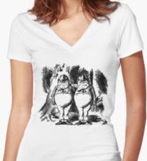 Tweedledum & Tweedledee Women's Fitted V-Neck T-Shirt