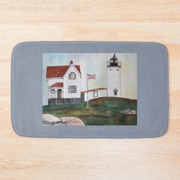 Item preview, Nubble Lighthouse Watercolor and Ink Painting designed and sold by Sandra Connelly.