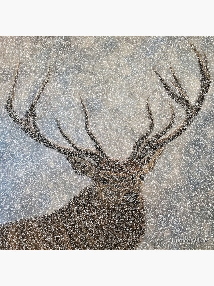 Not Afraid of the Snow - Stag in Heavy Snow - Wall Art by EuniceWilkie