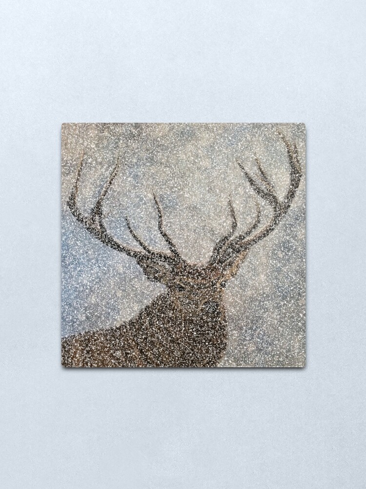 Alternate view of Not Afraid of the Snow - Stag in Heavy Snow - Wall Art Metal Print