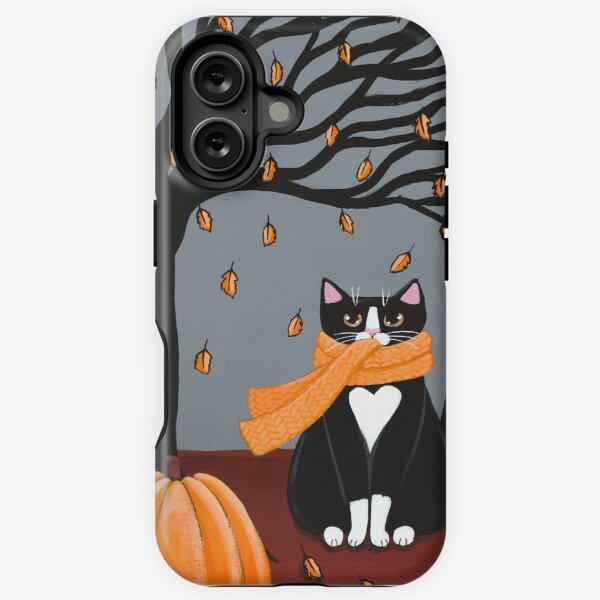 Item preview, Autumn Tuxedo Cat designed and sold by KilkennyCat Art.