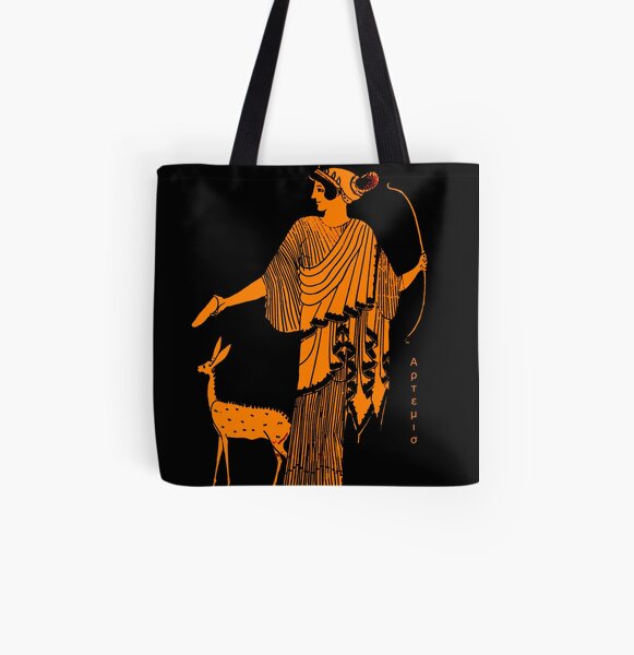 Artemis red figure ancient Greek design All Over Print Tote Bag