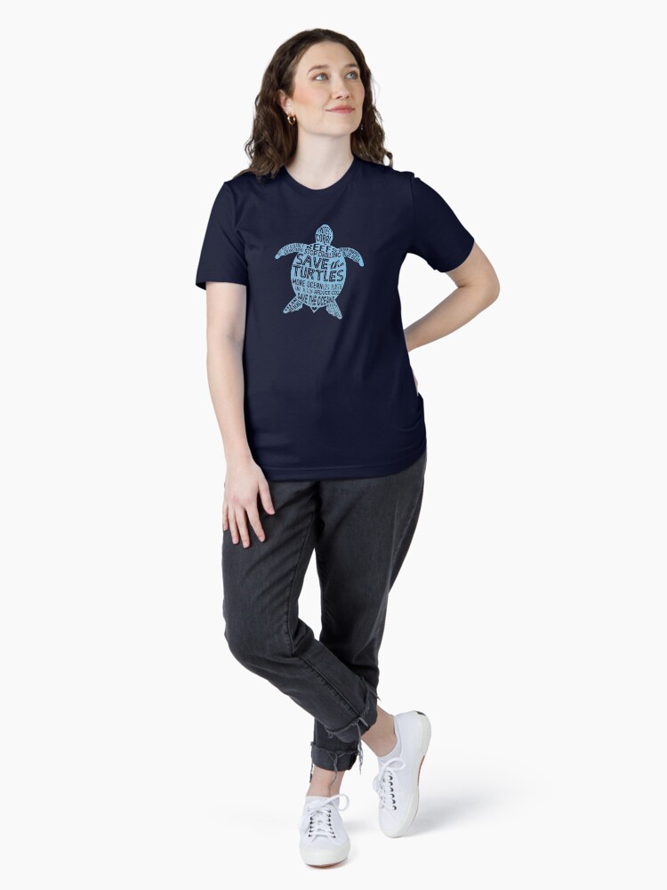 Thumbnail 4 of 7, Essential T-Shirt, Save the Turtles - Blue Boho Turtle Silhouette designed and sold by jitterfly.
