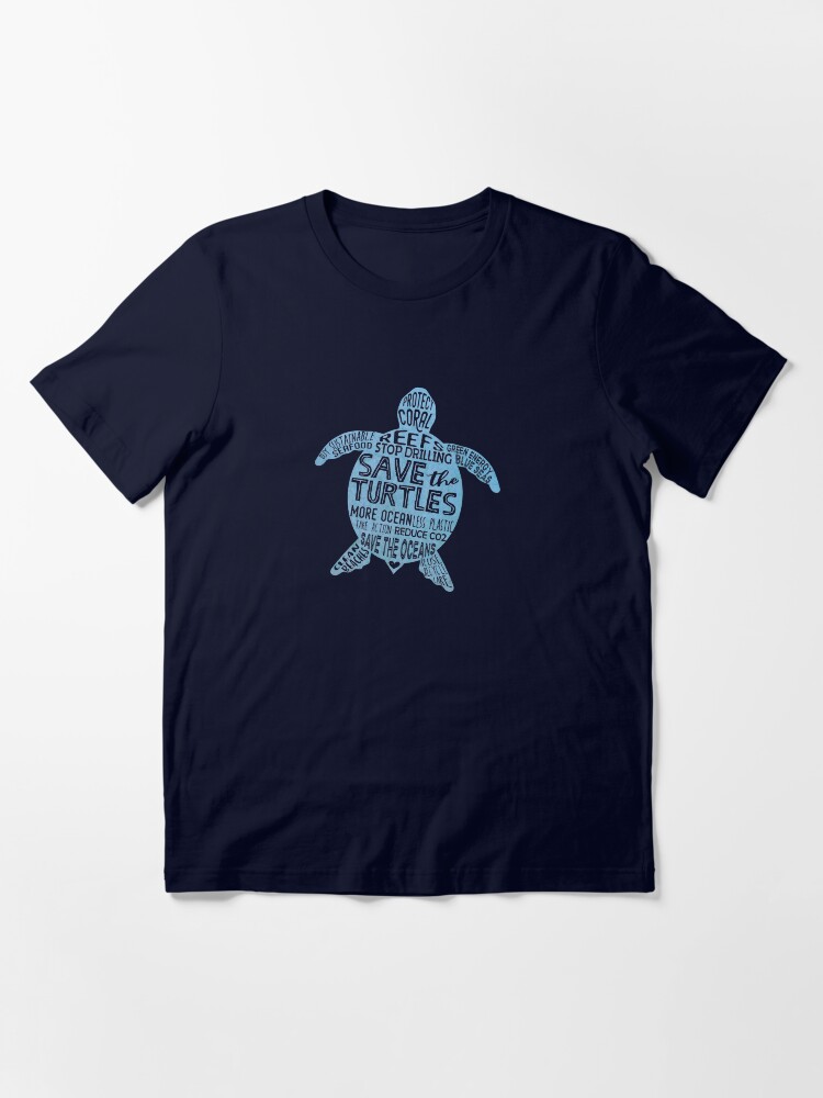 Thumbnail 3 of 7, Essential T-Shirt, Save the Turtles - Blue Boho Turtle Silhouette designed and sold by jitterfly.