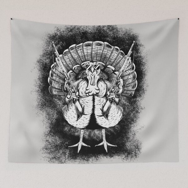 Item preview, Ready for Thanksgiving - Badass Turkey with Shotguns  designed and sold by ZombieTit.