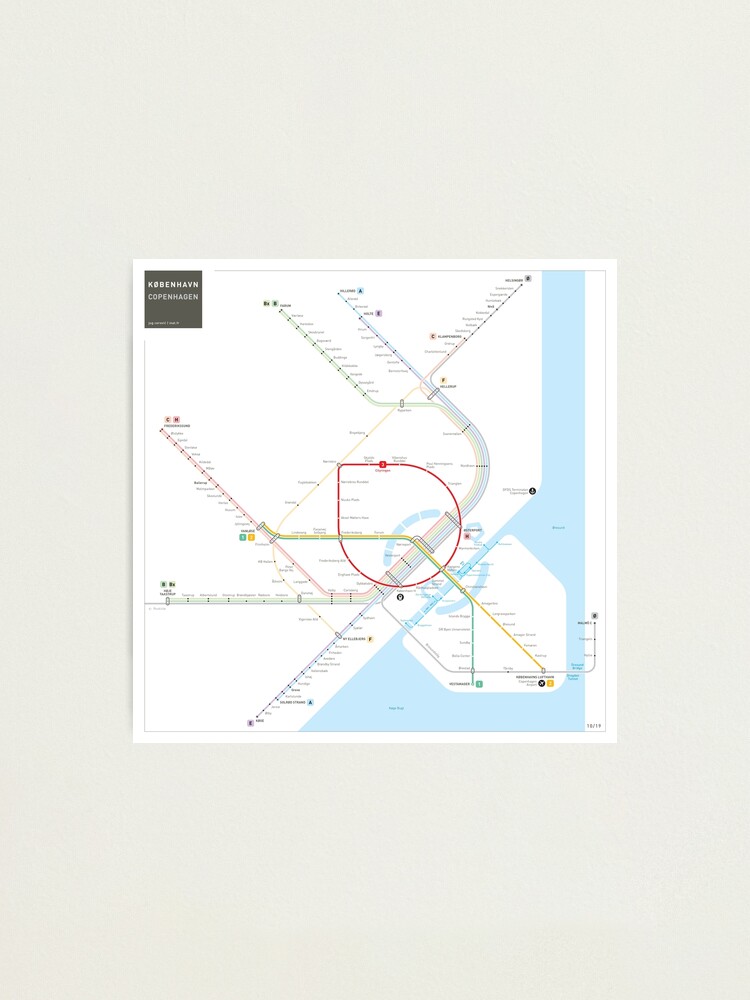 Copenhagen Metro Map Photographic Print By Jugcerovic Redbubble