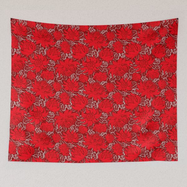 Item preview, Waratah flowers on dark red background designed and sold by Irina Ivanova.