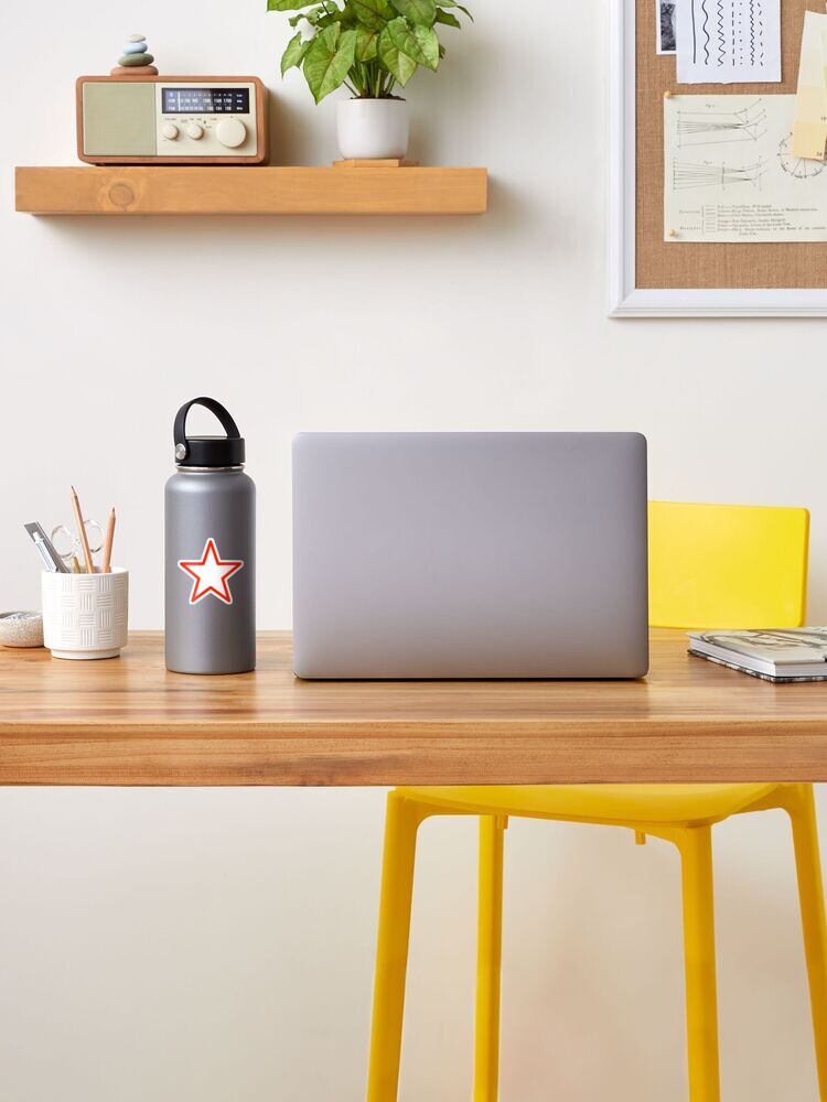 Small Red Star Stickers, 1/2 Star Shape
