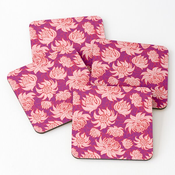 Item preview, Pattern with Telopea flowers on violet background designed and sold by Irina Ivanova.