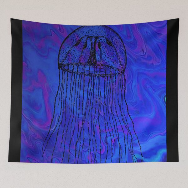 Item preview, Jellyfish in the Deep Blue designed and sold by AbrorschachArt.