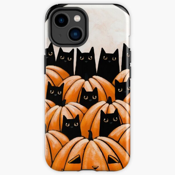Black Cats in the Pumpkin Patch iPhone Tough Case