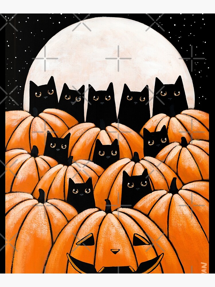Black Cats in the Pumpkin Patch by kilkennycat