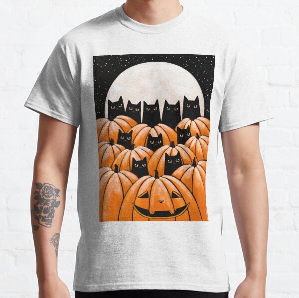 Black Cats in the Pumpkin Patch Classic T-Shirt