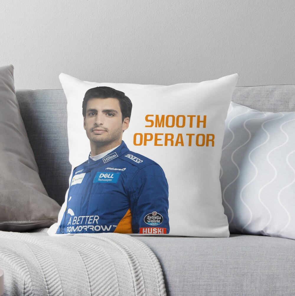 "Carlos Sainz F1 "Smooth Operator" McLaren F1" Throw Pillow for Sale by